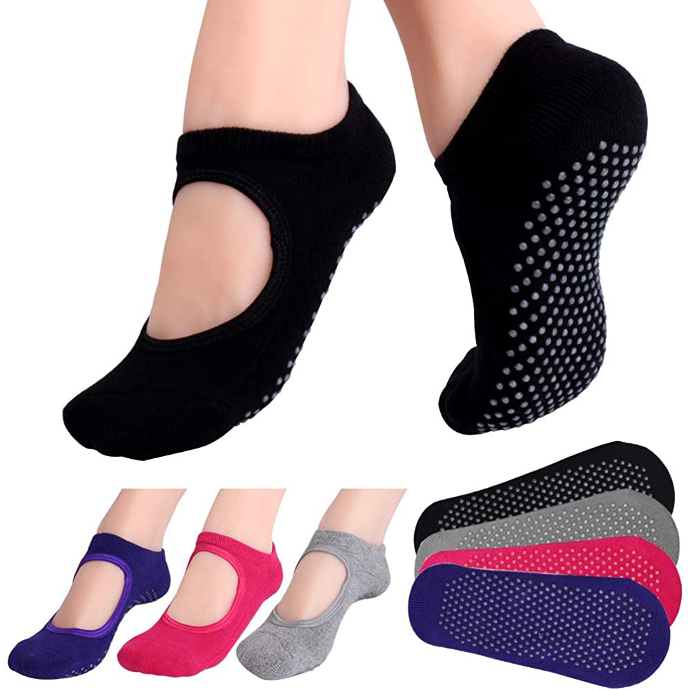 Yoga Fitness Dance - Backless kaymaz Fitness Pilates Çorap Pamuk