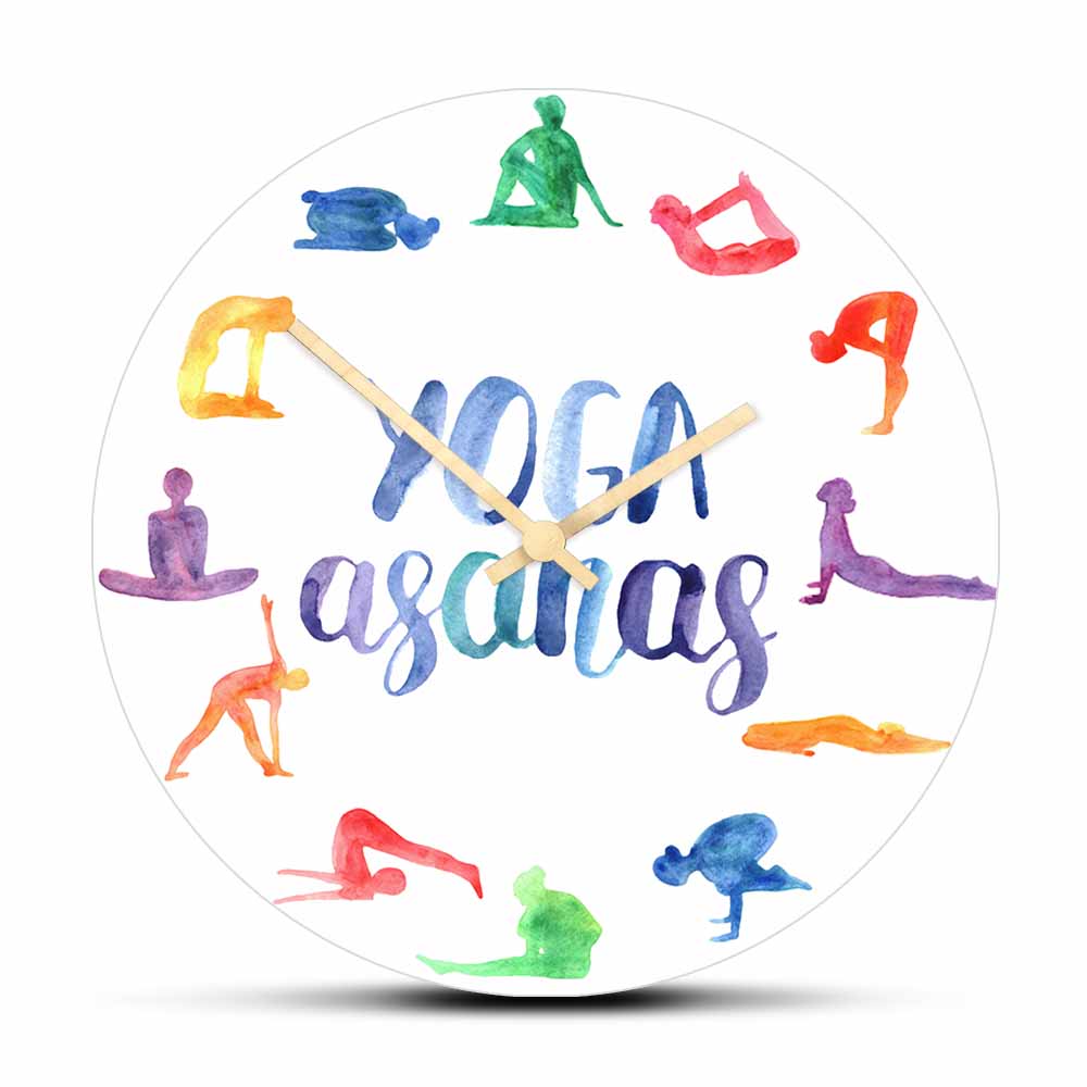Yoga Fitness Watch - Yoga asanalar Modern tasarım duvar saat
